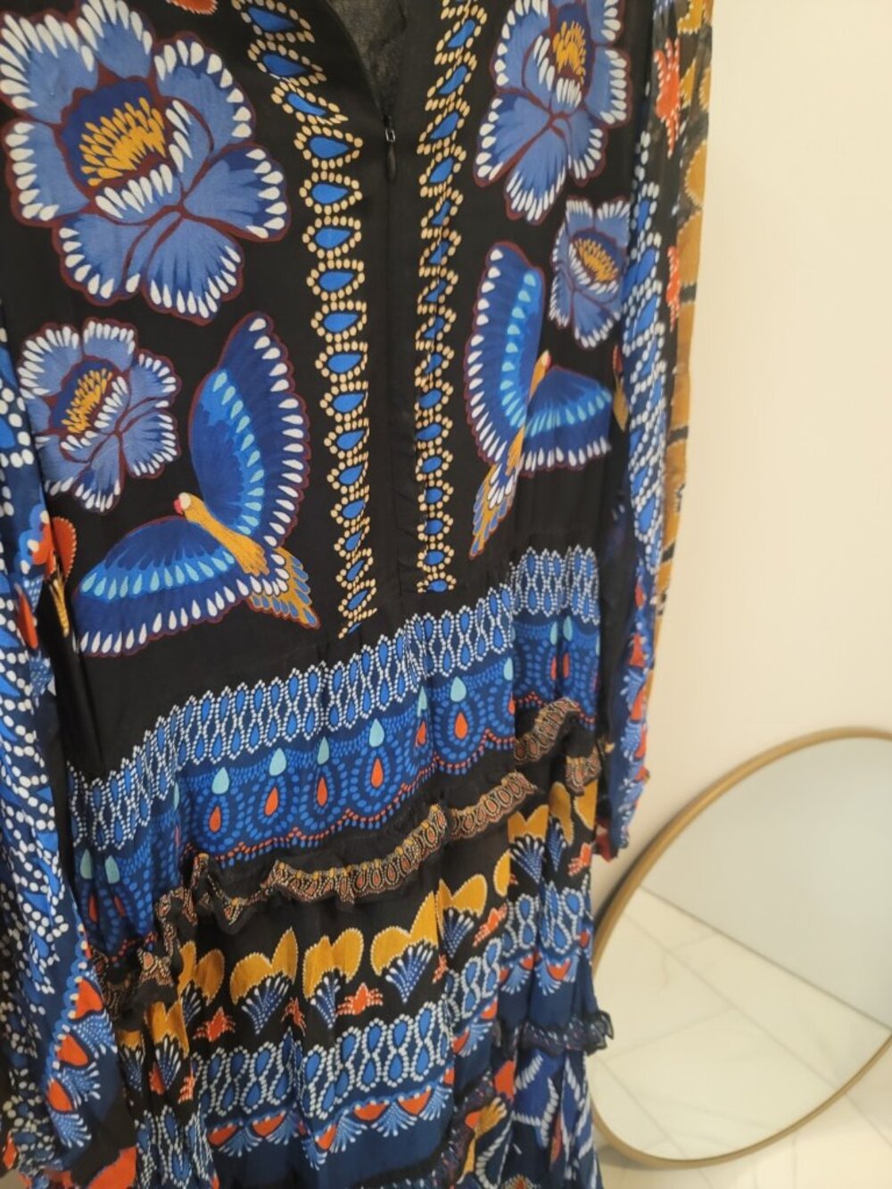 FARM RIO Ainika Sparkle Black Long Sleeve Maxi Dress Size L - Picture 6 of 6